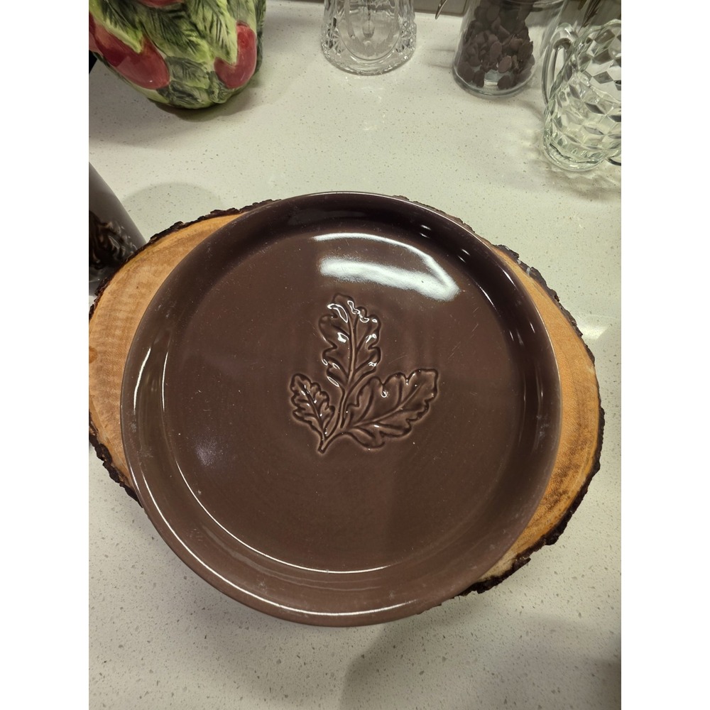 Bee and Willow Hays Leaf Brown Iron 7.5" Salad Plates Set of 4